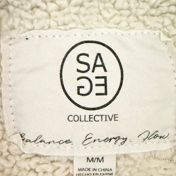 Sage Collective Women's Full Lined Plaid Fleece Grey/Red Shirt Jacket Size M - Picture 7 of 10